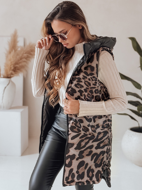 Kamizelka damska dwustronna z kapturem czarna Dstreet TY5094