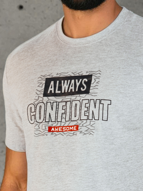 Koszulka męska z nadrukiem szara Dstreet RX5406