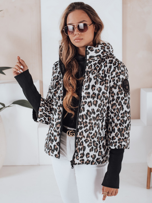 Kurtka damska przejściowa w panterkę VARESSA biała Dstreet TY5032