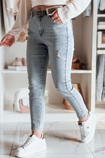 Spodnie damskie jeansowe slim fit z paskiem MIXFELL niebieskie Dstreet UY2418