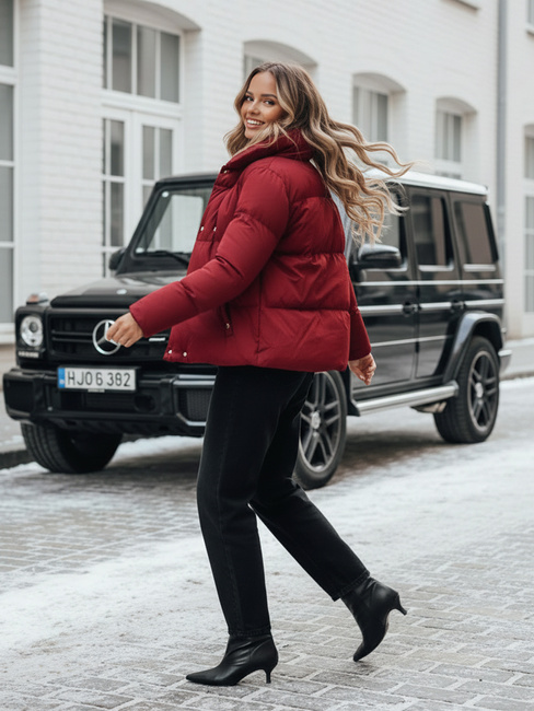 Kurtka zimowa damska pikowana LARO bordowa Dstreet TY4957