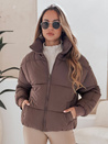 Kurtka damska zimowa krótka pikowana VIBEGIRL ciemnobeżowa Dstreet TY4945