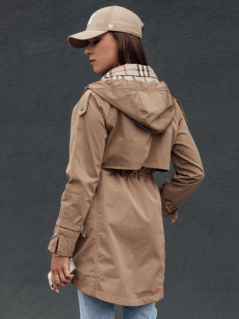 Kurtka przejściowa damska parka FASHLOVE ciemnobeżowa Dstreet TY4391