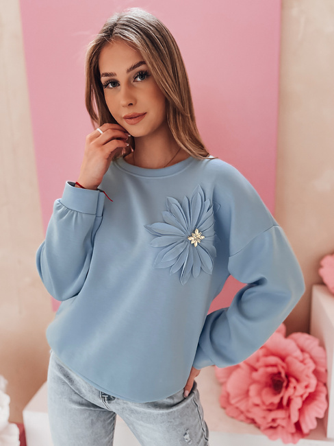 Bluza damska masełko oversize FLORINE błękitna Dstreet RY2764