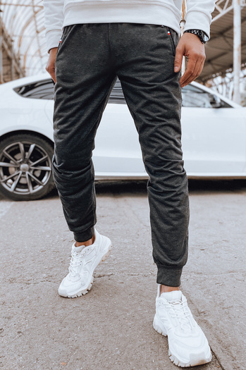 Spodnie męskie dresowe joggery ciemnoszare Dstreet UX4123