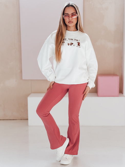 Bluza damska oversize z jamnikami JAMNIKOVE biała Dstreet BY1498