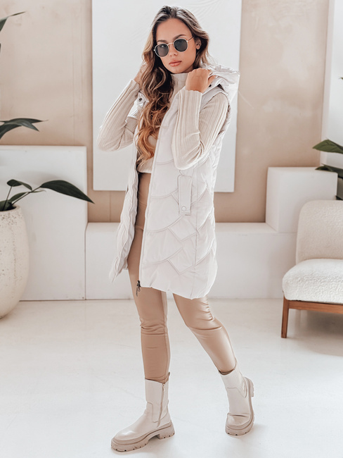 Kamizelka damska ocieplana pikowana jasnoszara Dstreet TY5102