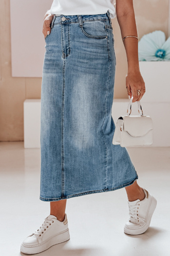 Spódnica jeansowa maxi MAXI LONG niebieska Dstreet CY0478