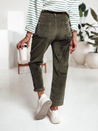 Spodnie sztruksowe damskie ciemnozielone Dstreet UY2231