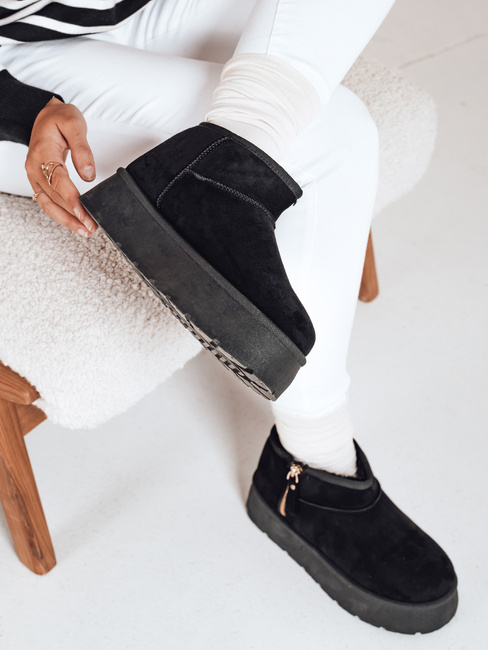 Śniegowce damskie na platformie czarne Dstreet ZY1052