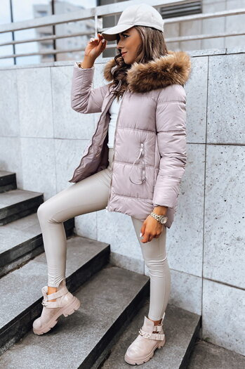 Kurtka zimowa damska pikowana AMBER DAWN beżowa Dstreet TY3809