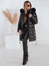 Kurtka zimowa damska CASSERIE pikowana z kapturem czarna Dstreet TY4924