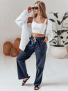Spodnie damskie casualowe wide leg BOHO DAY granatowe Dstreet UY2649