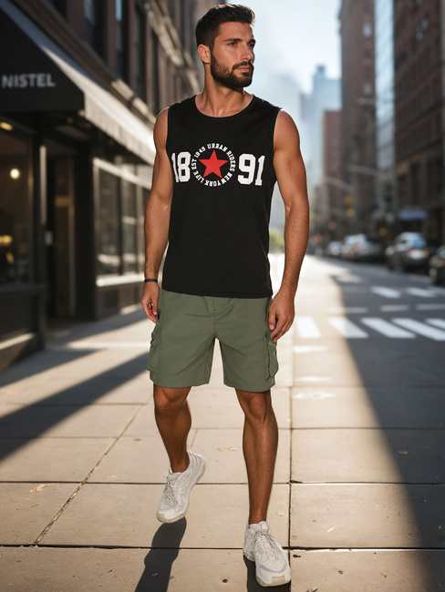 Męska koszulka bez rękawów czarna Dstreet RX5652