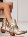 Kowbojki damskie z klamrą złote Dstreet ZY1270