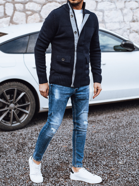 Sweter męski rozpinany granatowy Dstreet WX2343
