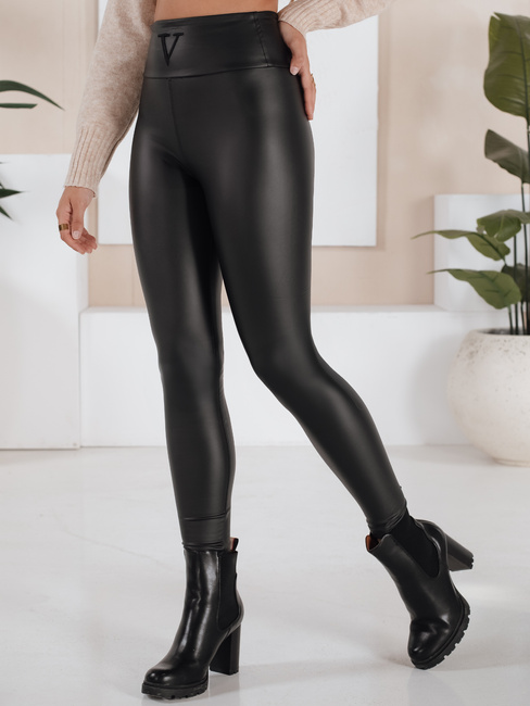 Spodnie damskie woskowane VALENTIS czarne Dstreet UY1558