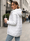 Kurtka damska pikowana z kapturem biała Dstreet TY5545