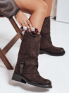 Kozaki damskie zamszowe brązowe Dstreet ZY1184
