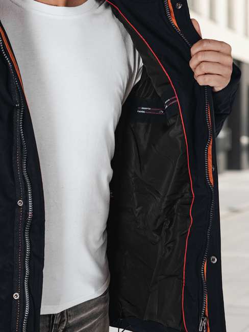 Kurtka męska zimowa z kapturem granatowa Dstreet TX5043