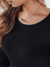 Damski sweter prążkowany NOLVIE czarny Dstreet MY2492