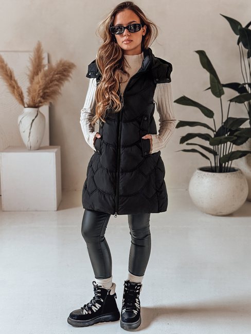 Kamizelka damska ocieplana pikowana czarna Dstreet TY5101