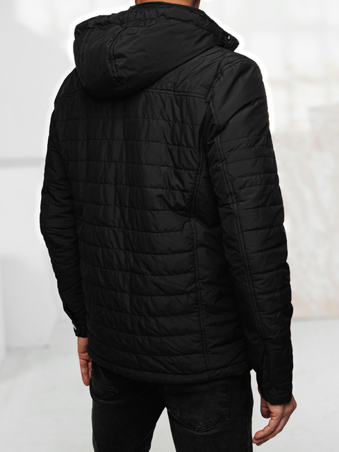 Kurtka męska pikowana z kapturem czarna Dstreet TX5009