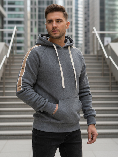 Bluza męska z kapturem szara Dstreet BX5945