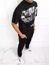 T-shirt męski z nadrukiem czarny Dstreet RX4845