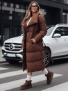 Płaszcz damski długi pikowany FAVI brązowy Dstreet TY4962