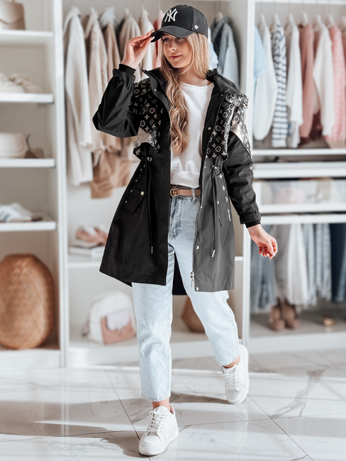 Kurtka przejściowa damska parka FERIPARKA czarna Dstreet TY4875