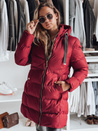 Kurtka damska zimowa z kapturem GABRIELLE bordowa Dstreet TY4920