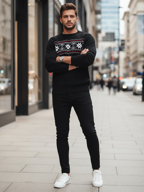 Sweter męski czarny Dstreet WX2276