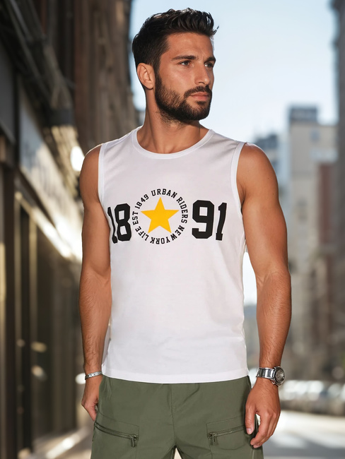 Męska koszulka bez rękawów biała Dstreet RX5651