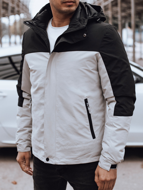 Kurtka męska zimowa z kapturem szara Dstreet TX4900