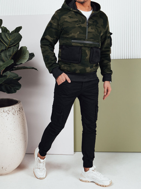 Bluza męska moro z kapturem zielona Dstreet BX5654