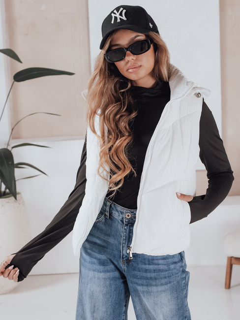 Kamizelka damska pikowana LIKEHUGS biała Dstreet TY4975