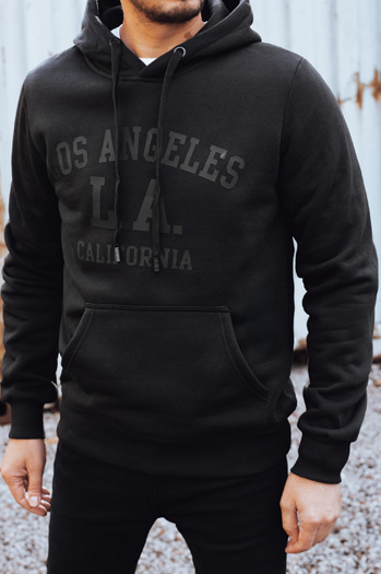 Bluza męska ocieplana z kapturem czarna Dstreet BX5918