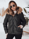 Kurtka damska zimowa COLDLIKE pikowana z kapturem czarna Dstreet TY5001