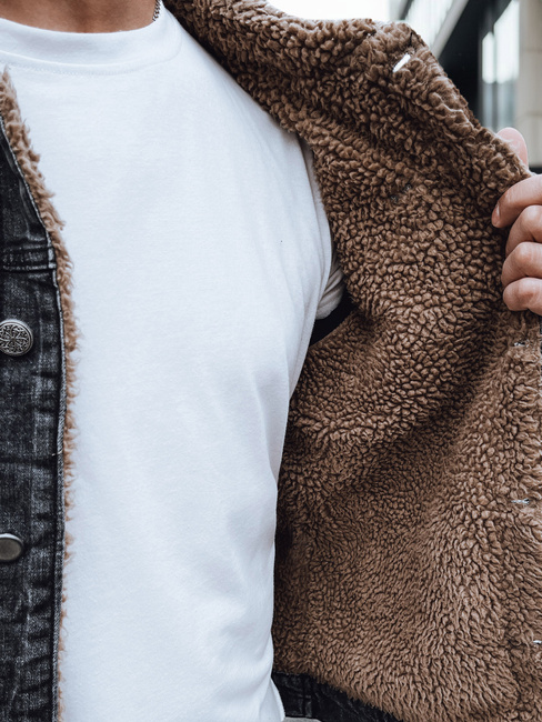 Ocieplana kurtka męska jeansowa czarna Dstreet TX4725z