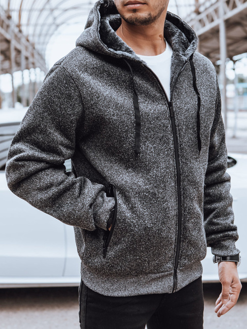 Rozpinana bluza męska ocieplana ciemnoszara Dstreet BX5598