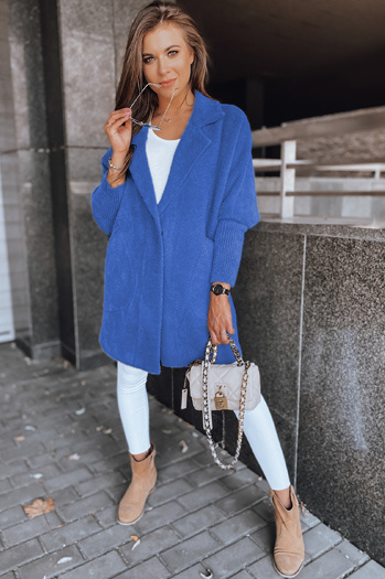 Płaszcz damski alpaka RITA II niebieski Dstreet NY0627z