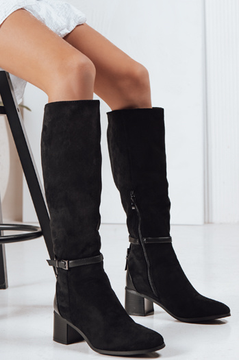 Kozaki damskie zamszowe czarne Dstreet ZY1243