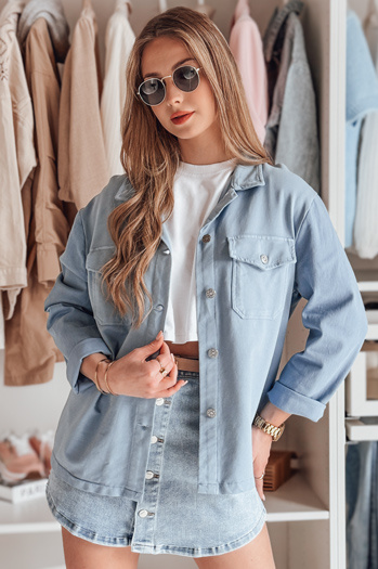 Kurtka damska koszulowa oversize OVERBOR niebieska Dstreet TY4887