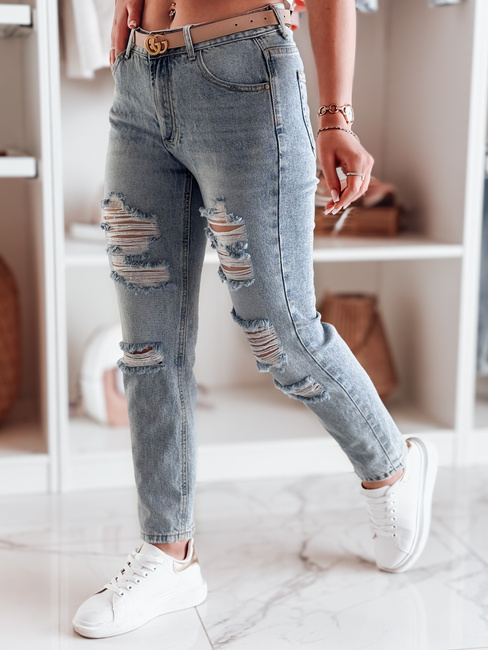 Spodnie damskie jeansowe regular fit DESTINA niebieskie Dstreet UY2447