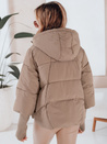 Kurtka damska zimowa MISSLAYER z kapturem ciemnobeżowa Dstreet TY5038