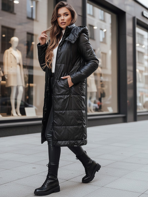 Kurtka damska przejściowa ORVITA pikowana z kapturem czarna Dstreet TY5024z