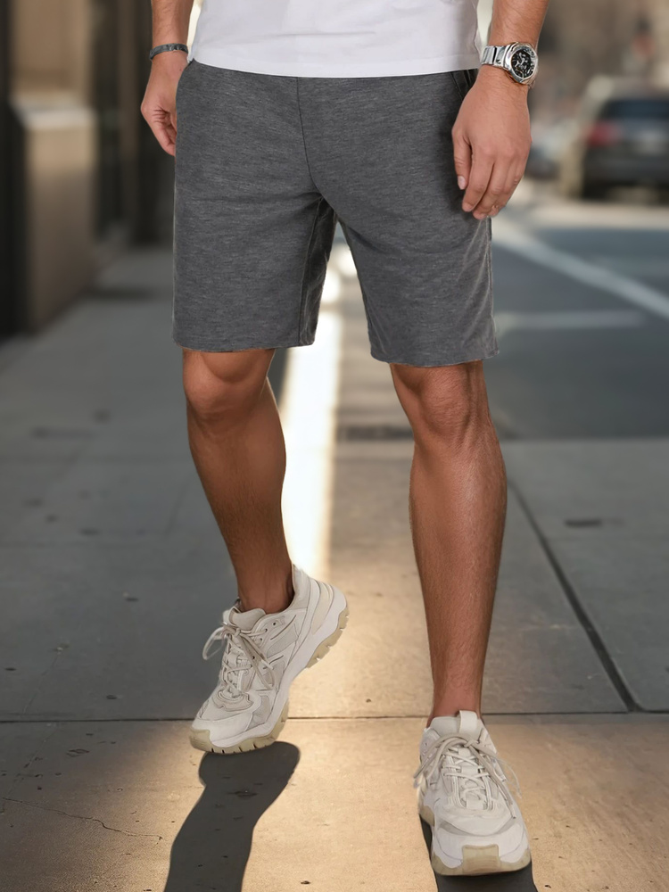 Pánske tmavošedé teplákové kraťasy Dstreet SX2487