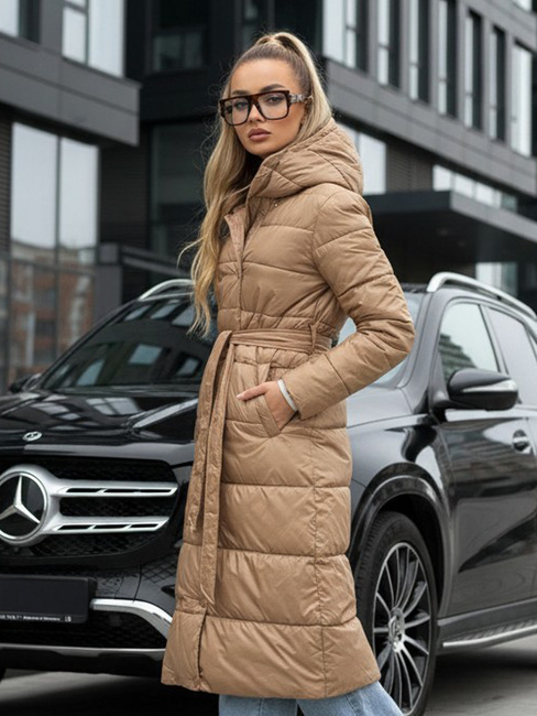 Płaszcz damski zimowy dwustronny kamelowy Dstreet TY5480