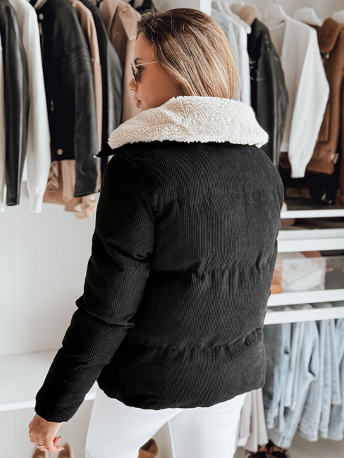 Kurtka damska zimowa sztruksowa TRENDYGLAM czarna Dstreet TY4357